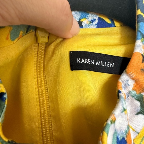 Karen Millen Garden yellow dress with flowers size 6 - Picture 2 of 2